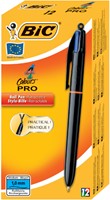 Balpen Bic 4kleuren Pro met ring medium zwart-2