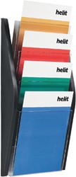 Folderhouder Helit wand 4xA4 zwart