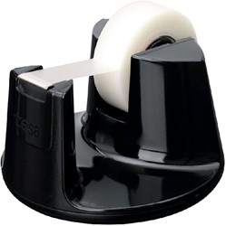 Plakbandhouder tesa Easy Cut® compact + 1 rol plakband invisible 19mmx33mm zwart