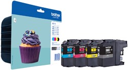 Inktcartridge Brother LC-123VALBP zwart + 3 kleuren