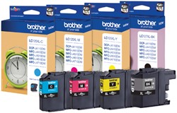 Inktcartridge Brother LC-127XLVALBP zwart + 3 kleuren HC