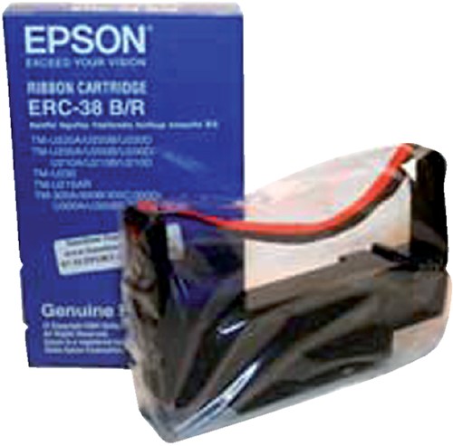 Lint Epson S015245 voor ERC38 nylon zwart/rood