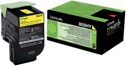 Tonercartridge Lexmark 80C2HY0 prebate geel HC