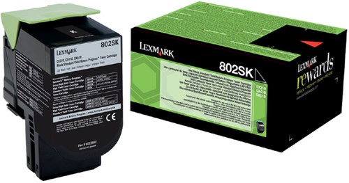 Tonercartridge Lexmark 80C2SK0 prebate zwart