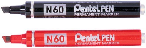 Viltstift Pentel N60 schuin 1.2-6mm zwart-3