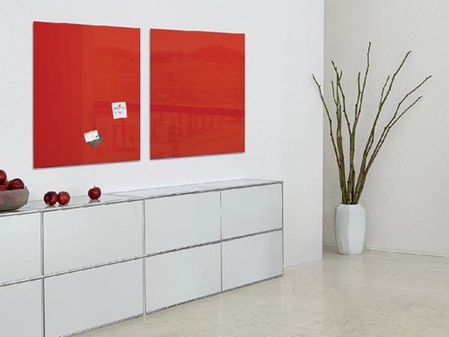 Glasbord Sigel magnetisch 1000x1000x18mm rood-3