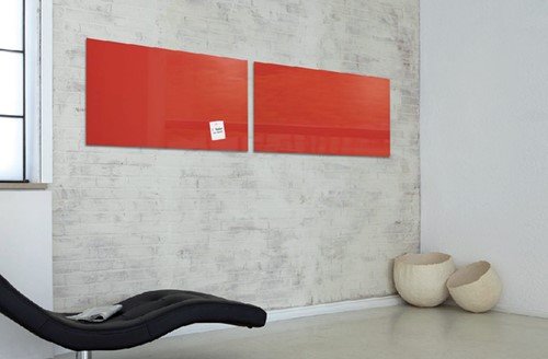 Glasbord Sigel magnetisch 910x460x15mm rood-3
