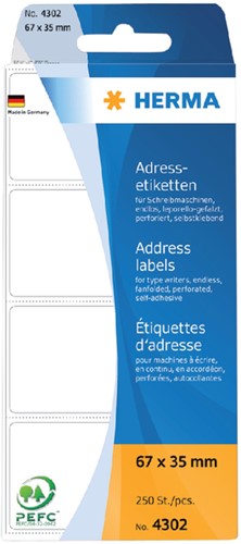 Etiket HERMA adres 4302 67x35mm 250stuks zig-zag