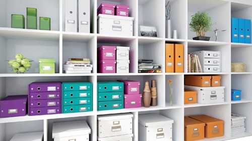 Opbergdoos Leitz Click & Store WOW middel gerecycled karton 281x200x370mm paars-1