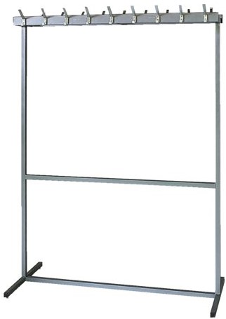 Garderoberek vrijstaand met 2x18 haken 135x61x183cm grijs