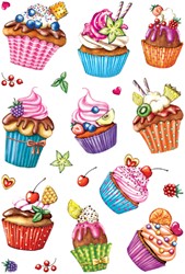 Etiket HERMA 3387 cupcakjes glitter