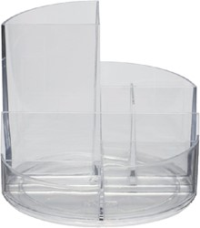 Pennenkoker MAUL roundbox 7 vakken Ø140x125mm transparant