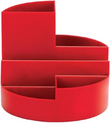 Pennenkoker MAUL roundbox 7 vakken Ø14x12.5cm rood