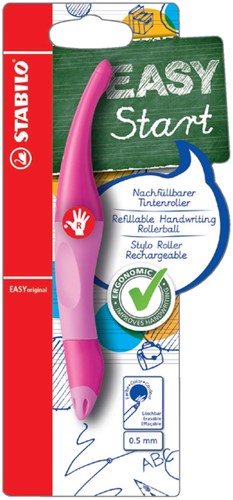 Rollerpen STABILO Easyoriginal rechtshandig roze/lichtroze blister à 1 stuk