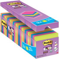 Memoblok 3M Post-it 654 Super Sticky 76x76mm 21+3 gratis assorti-2