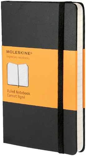 Notitieboek Moleskine pocket 90x140mm lijn hard cover zwart