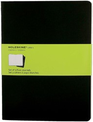 Schrift Moleskine 190x250mm blanco 240 pagina's 70gr zwart set à 3 stuks