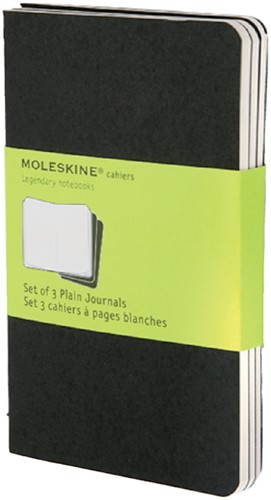 Schrift Moleskine 90x140mm blanco 240 pagina's 70gr zwart set à 3 stuks