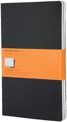 Schrift Moleskine 130x210mm lijn 160 pagina's 70gr zwart set à 3 stuks