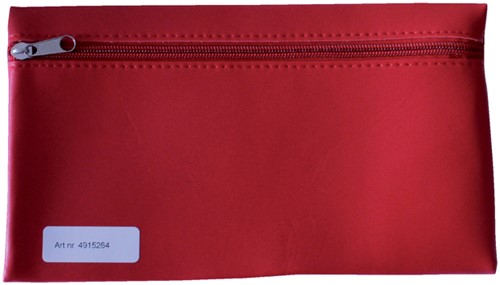 Schooletui 15x26cm met rits skai helder rood