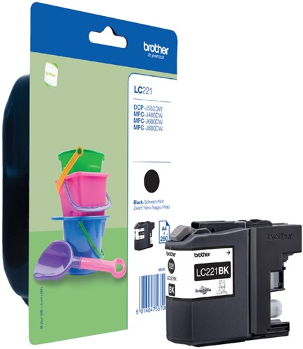 Inktcartridge Brother LC-221BK zwart