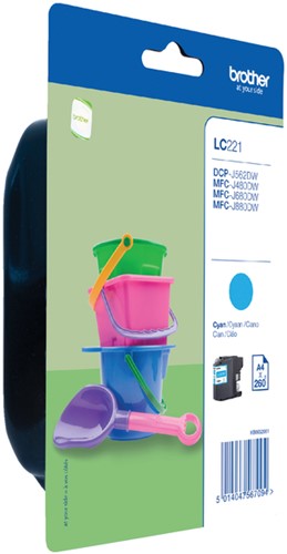 Inktcartridge Brother LC-221C blauw