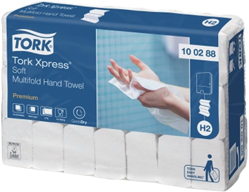 Handdoek Tork H2 multifold Premium kwaliteit 2 laags wit 100288-1