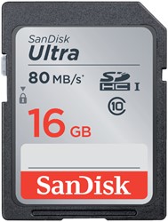 Geheugenkaart Sandisk SDHC Ultra class10 16GB