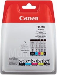 Inktcartridge Canon PGI-570 + CLI-571 2x zwart + 3 kleuren