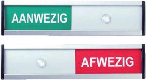 Infobord aanwezig/afwezig 125x30mm