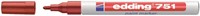 Viltstift edding 751 lakmarker rond 1-2mm pastel rood
