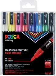 Verfstift Posca 0.9-1.3mm 8 kleuren
