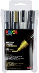 Verfstift Posca PC5M medium assorti set à 4 stuks
