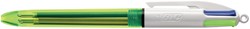 Balpen Bic 4kleuren medium fluor geel