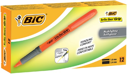 Markeerstift Bic brite liner grip oranje-3