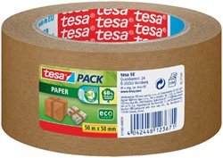 Verpakkingstape tesapack® papier ecoLogo® 50mx50mm bruin