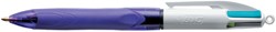 Balpen Bic 4kleuren grip fashion medium paars