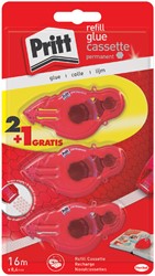 Lijmroller Pritt navulcassette permanent 2+1 gratis blister