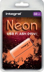 USB-stick 2.0 Integral 32GB neon oranje