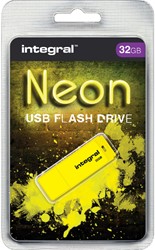 USB-stick 2.0 Integral 32GB neon geel