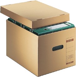 Archief- en transportdoos met deksel Leitz Premium 335x280x440mm natuurbruin