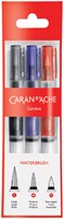 Penseel Caran d'Ache medium, breed , fibre tip set à 3st