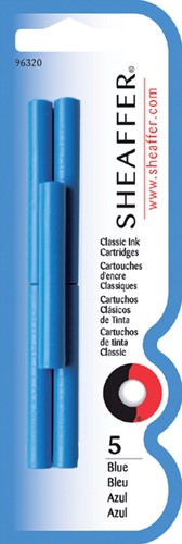 Inktpatroon Sheaffer skrip classic blauw blister à 5 stuks