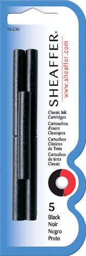 Inktpatroon Sheaffer skrip classic zwart blister à 5 stuks