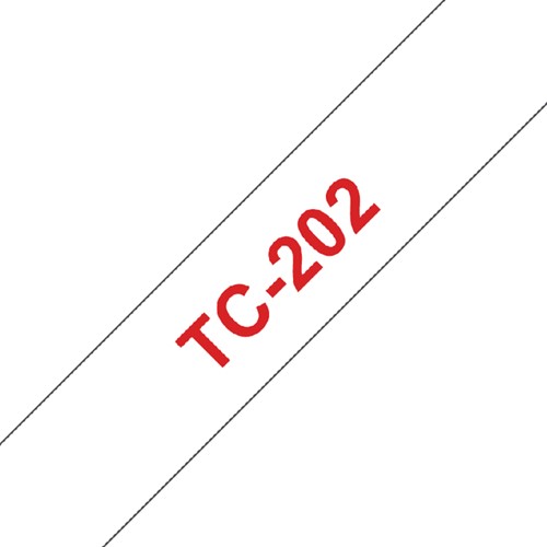 Labeltape Brother P-touch TC-202 12mm rood op wit-3