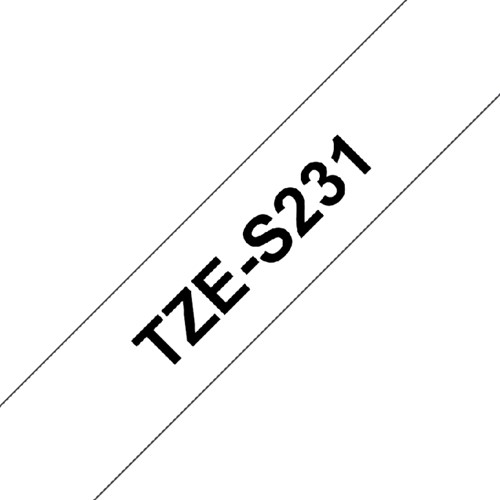 Labeltape Brother P-touch TZE-S231 12mm zwart op wit-2