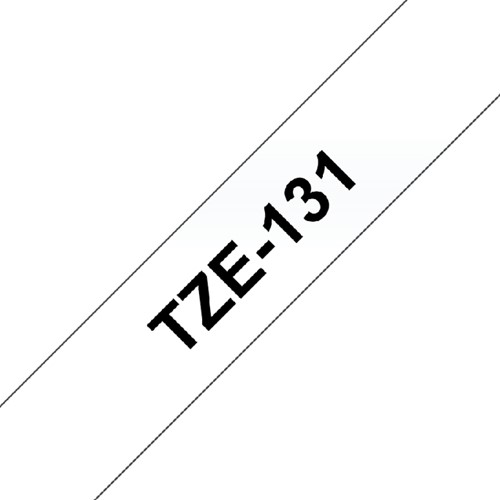 Labeltape Brother P-touch TZE-131 12mm zwart op transparant-1