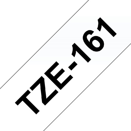 Labeltape Brother P-touch TZE-161 36mm zwart op transparant-1