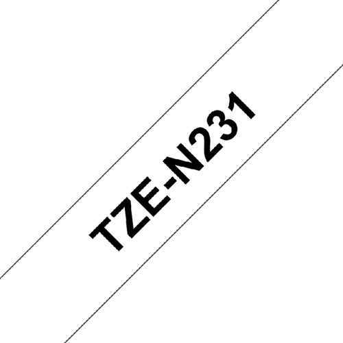 Labeltape Brother P-touch TZE-N231 12mm zwart op wit-2