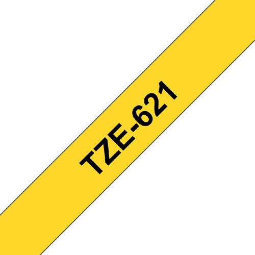 Labeltape Brother P-touch TZE-621 9mm zwart op geel-1